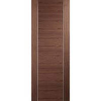Internal Walnut Door with Aluminium Detail - Pre-Finished - 1981 x 838 x 35mm - Forli - XL Joinery