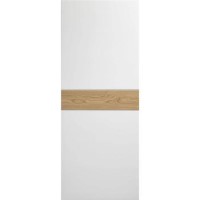 Internal White Painted Door with Oak Veneer Inlay - Pre-Finished - 1981 x 686 x 35mm - Asti - XL Joinery