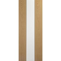 Internal White Painted Door with Oak Veneer Inlay - Pre-Finished - 1981 x 838 x 35mm - Pescara - XL Joinery
