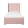 Kids Pink Velvet Single Bed Frame with Storage Drawer - Phoebe