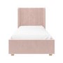 GRADE A1 - Pink Velvet Single Bed Frame with Storage Drawer - Phoebe