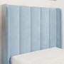 Kids Blue Velvet Single Bed Frame with Storage Drawer - Phoebe