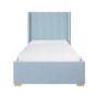 Kids Blue Velvet Single Bed Frame with Storage Drawer - Phoebe