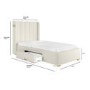 Cream Fabric Single Bed Frame with Storage Drawer - Phoebe