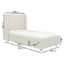 Kids Beige Fabric Single Bed Frame with Storage Drawer - Phoebe