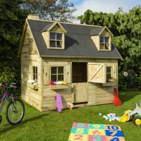 Wooden Country Cottage Playhouse - 251cm x 264cm -Rowlinson 