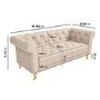 Beige Woven 3 Seater Chesterfield Sofa - Ophelia 