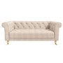 Beige Woven 3 Seater Chesterfield Sofa - Ophelia 