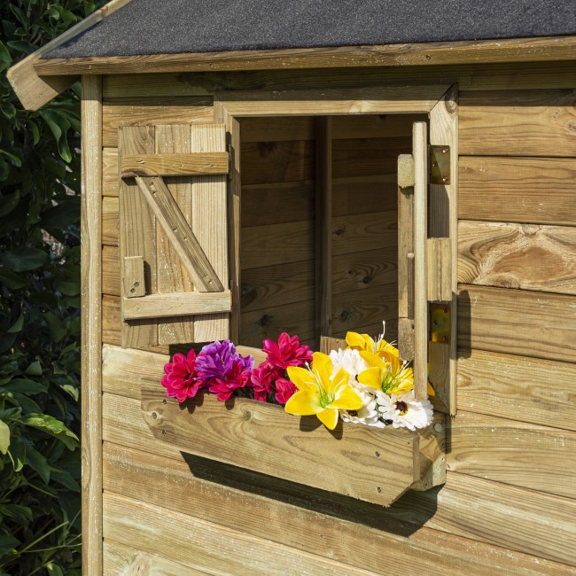 Rowlinson Wooden Lookout Playhouse with Balcony  