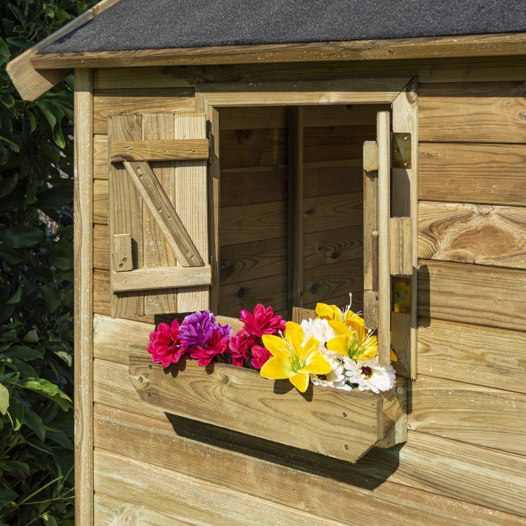 Rowlinson Wooden Lookout Playhouse with Balcony  