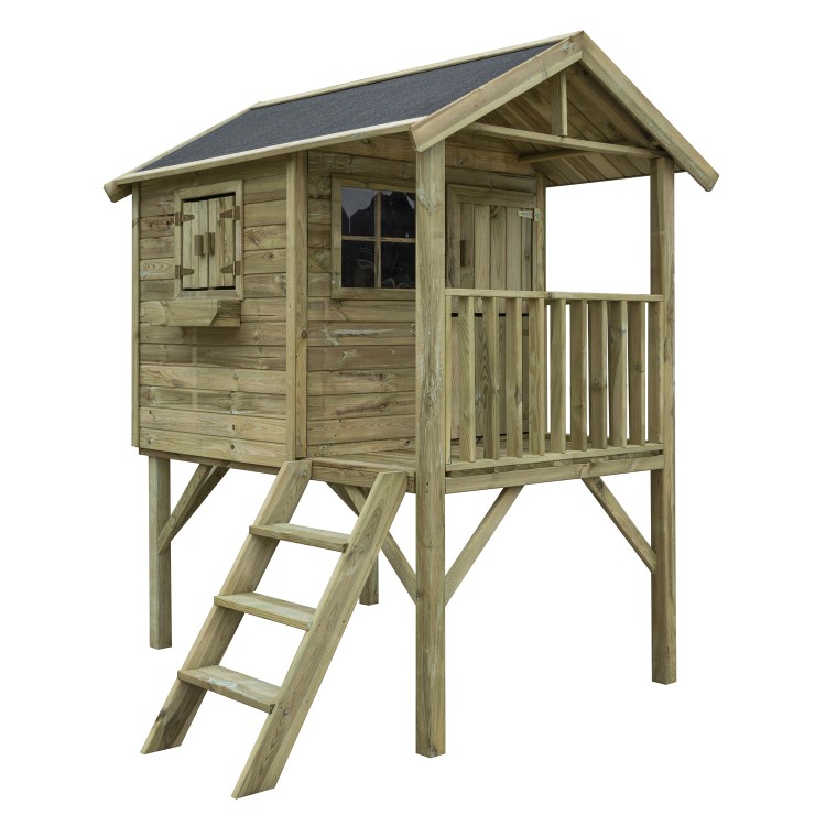 Rowlinson Wooden Lookout Playhouse with Balcony  