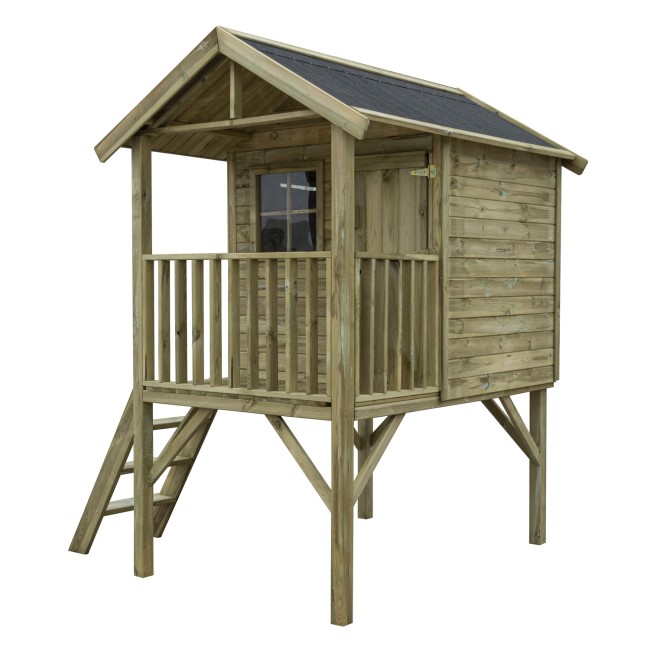 Rowlinson Wooden Lookout Playhouse with Balcony  