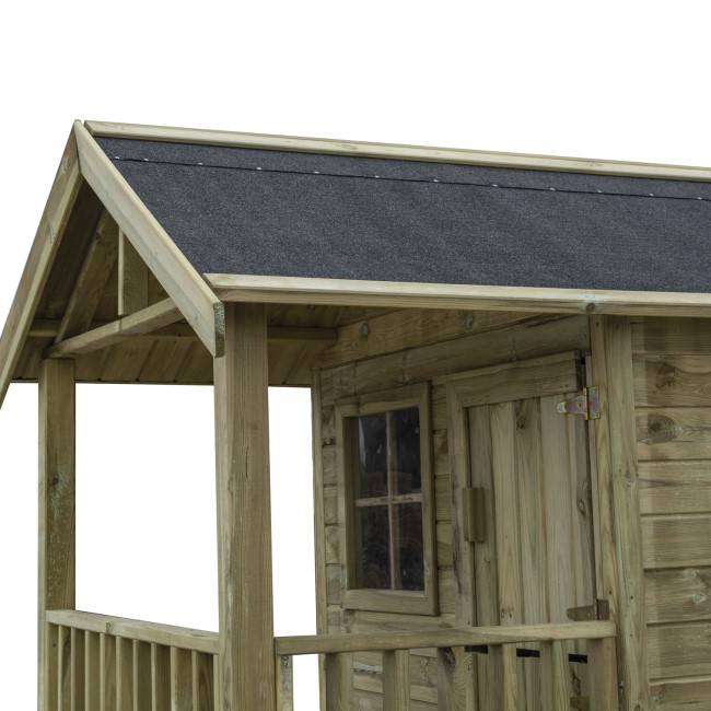 Rowlinson Wooden Lookout Playhouse with Balcony  