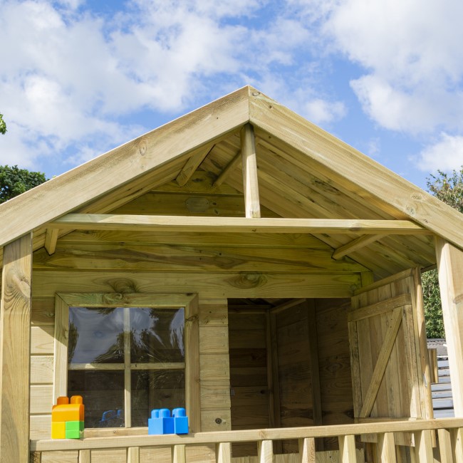 Rowlinson Wooden Lookout Playhouse with Balcony  