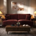 PHR001 Berry Brown Chenille Feather-Filled 3-Seater Sofa - Payton Heritage
