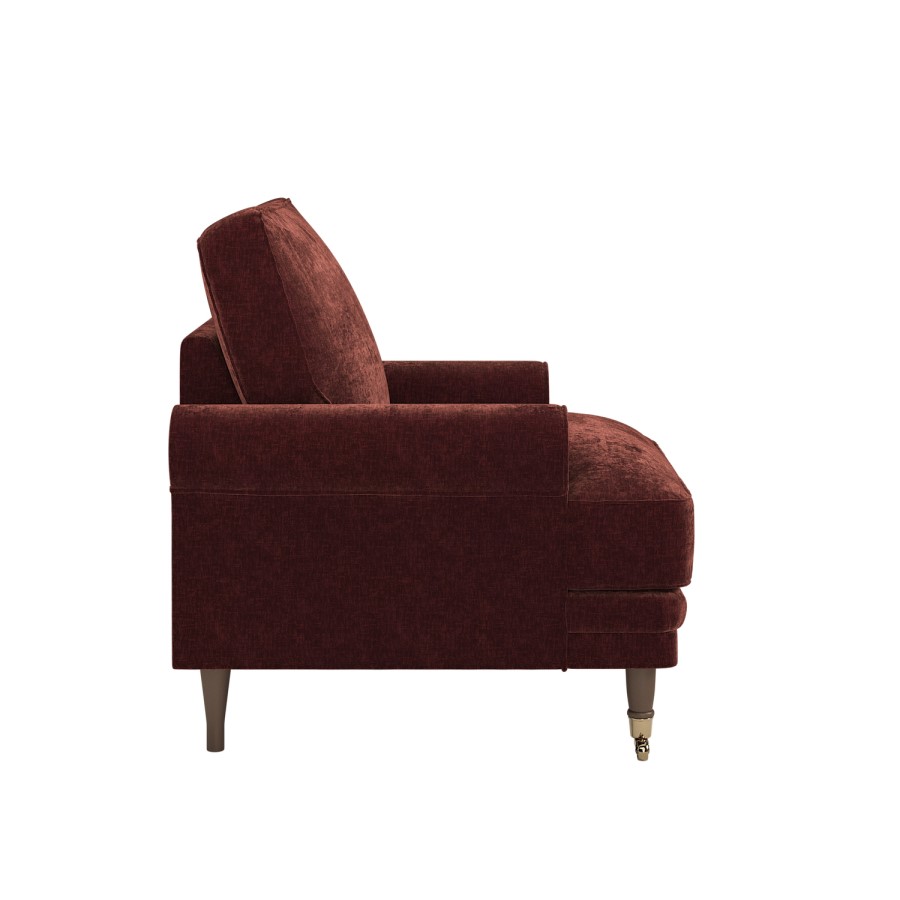 Berry Brown Chenille Feather-Filled Armchair – Payton Heritage 