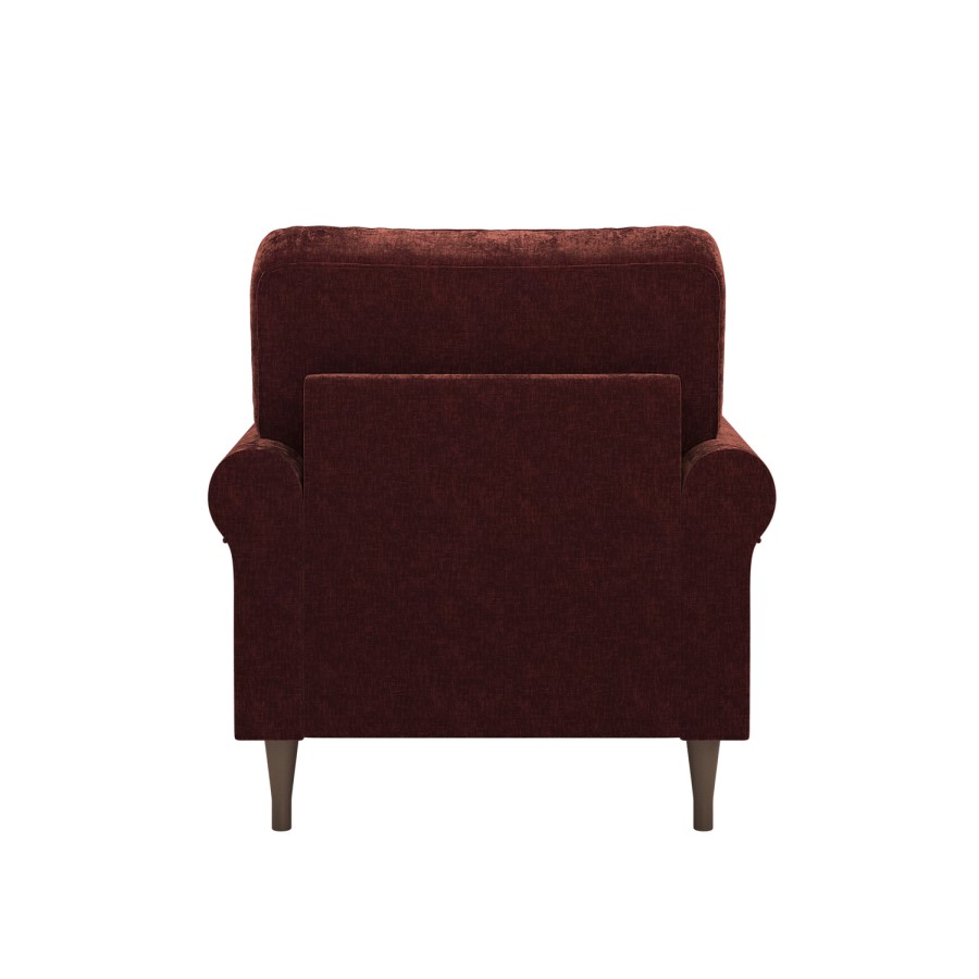 Berry Brown Chenille Feather-Filled Armchair – Payton Heritage 