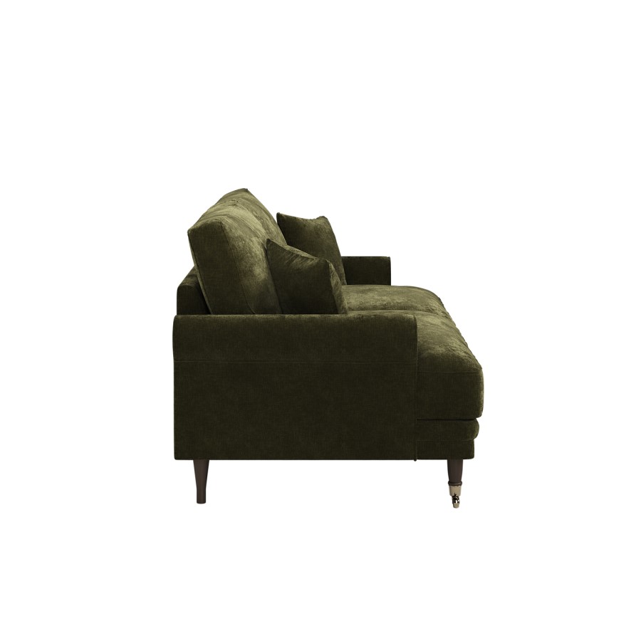 Forest Green Chenille Feather-Filled 3-Seater Sofa – Payton Heritage 