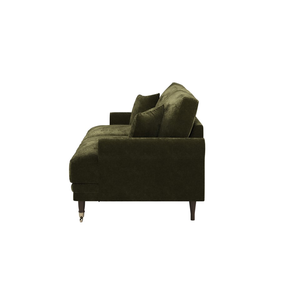 Forest Green Chenille Feather-Filled 3-Seater Sofa – Payton Heritage 