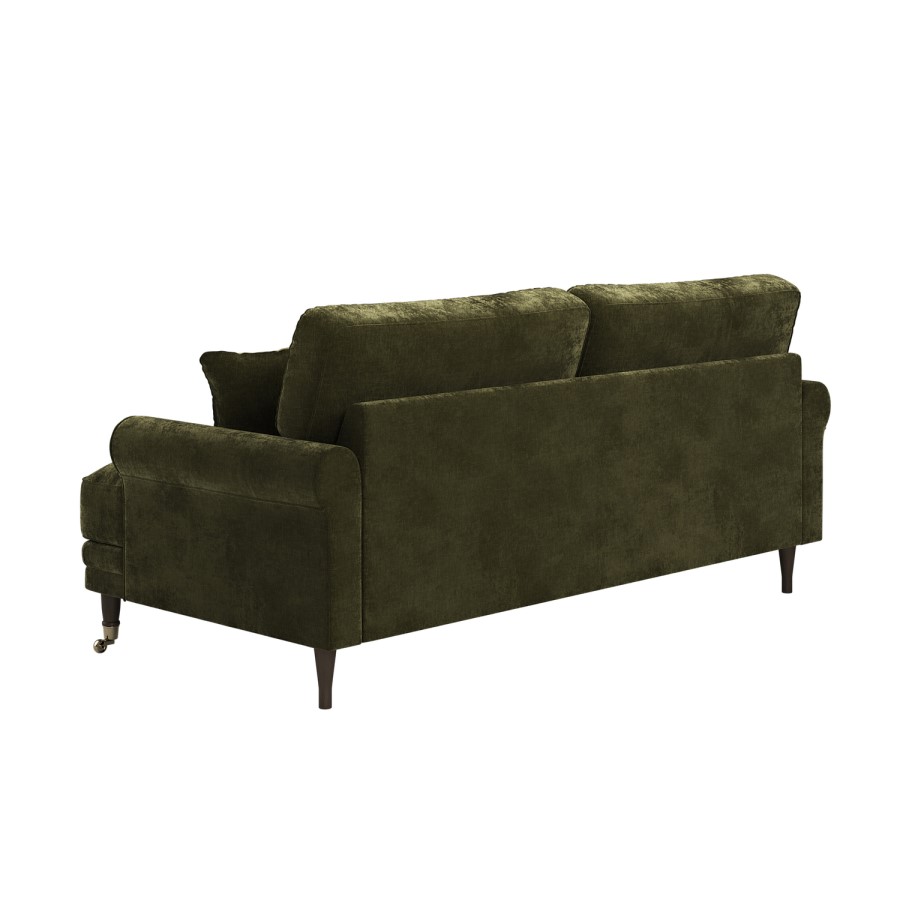 Forest Green Chenille Feather-Filled 3-Seater Sofa – Payton Heritage 