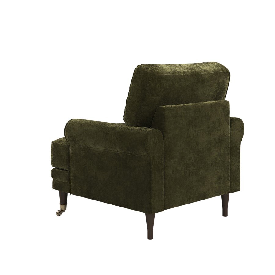 Forest Green Chenille Feather-Filled Armchair – Payton Heritage 