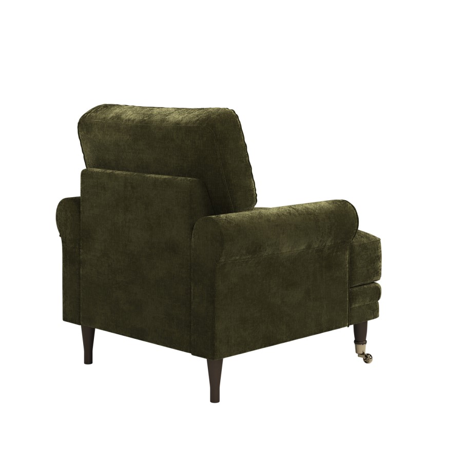 Forest Green Chenille Feather-Filled Armchair – Payton Heritage 