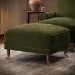 Moss Green Chenille Feather-Filled Footstool - Payton Heritage
