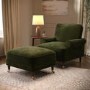 Forest Green Chenille Feather-Filled Footstool – Payton Heritage 
