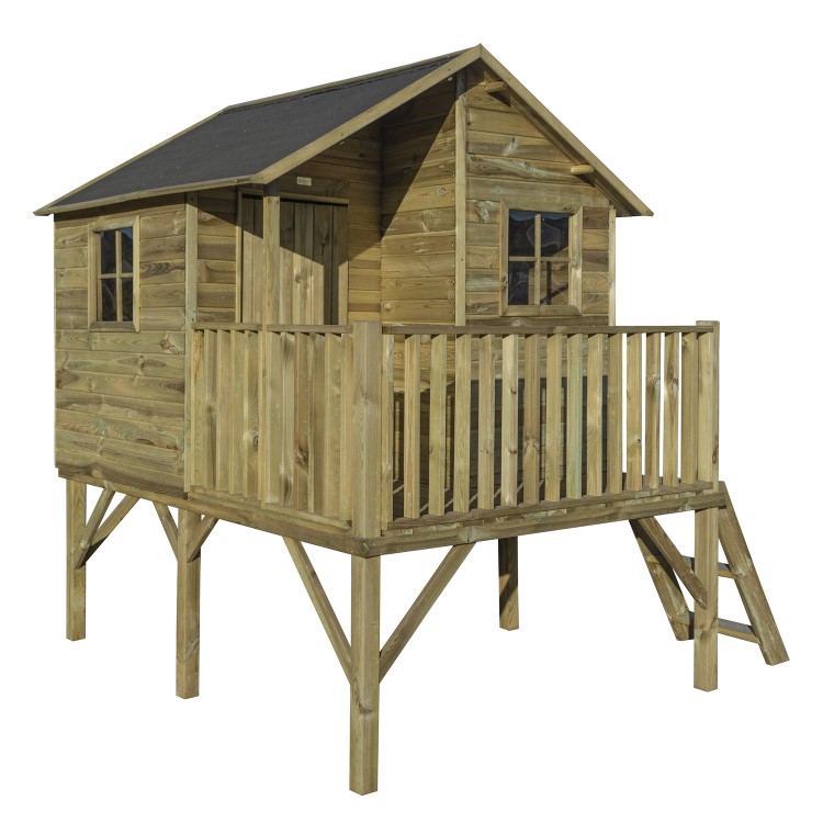 Rowlinson Wooden Highview Hideaway Playhouse - 251cm x 201cm 