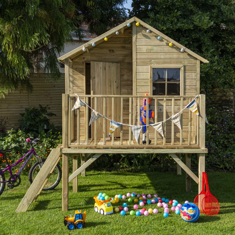 Rowlinson Wooden Highview Hideaway Playhouse - 251cm x 201cm 