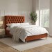 GRADE A1 - Rust Orange Velvet Double Ottoman Bed with Legs - Pippa