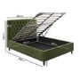 ONLY OPENED - Olive Green Velvet King Size Ottoman Bed with Legs - Pippa
