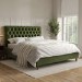 Olive Green Velvet Super King Ottoman Bed with Legs - Pippa