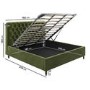 Olive Green Velvet Super King Ottoman Bed with Legs - Pippa