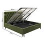 ONLY OPENED - Olive Green Velvet Super King Ottoman Bed with Legs - Pippa