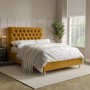 Mustard Yellow Velvet Double Ottoman Bed with Legs - Pippa