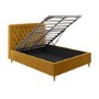 Mustard Yellow Velvet King Size Ottoman Bed with Legs - Pippa