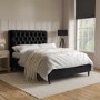 Black Velvet Double Ottoman Bed with Legs - Pippa