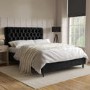 Black Velvet King Size Ottoman Bed with Legs - Pippa