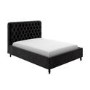 Black Velvet King Size Ottoman Bed with Legs - Pippa