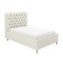 Cream Upholstered Chesterfield Small Double Ottoman Bed with Legs - Pippa