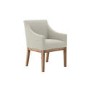 Beige Upholstered Dining Chair with Arms - Piper