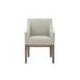 Beige Upholstered Dining Chair with Arms - Piper