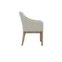 Beige Upholstered Dining Chair with Arms - Piper