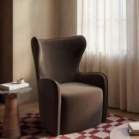Brown Velvet Highback Accent chair - Paloma 