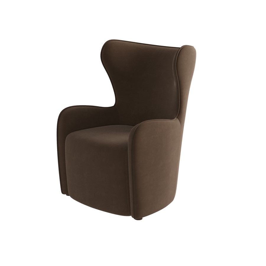 Paloma Armchair in Brown Velvet