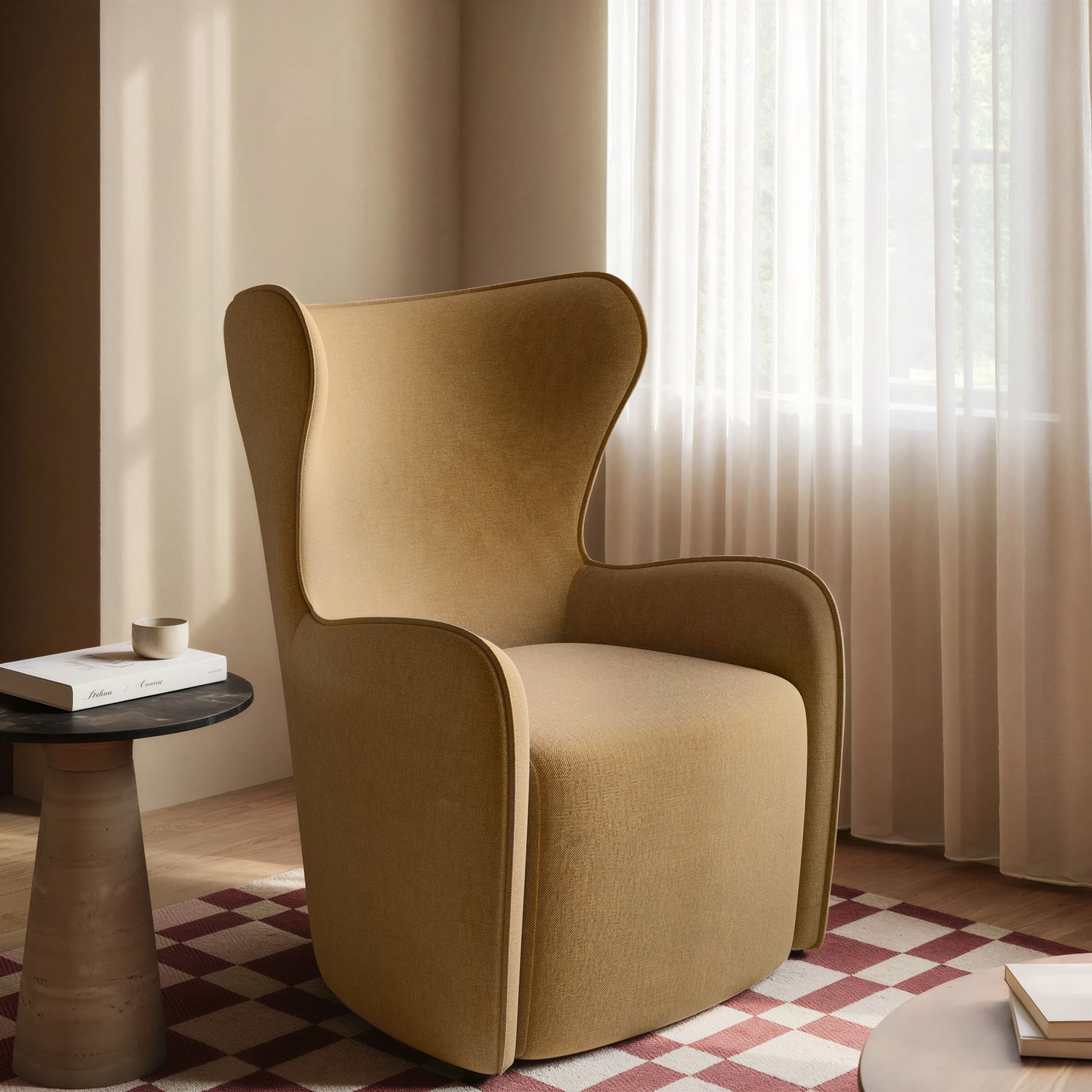 Chenille Highback Accent Chair