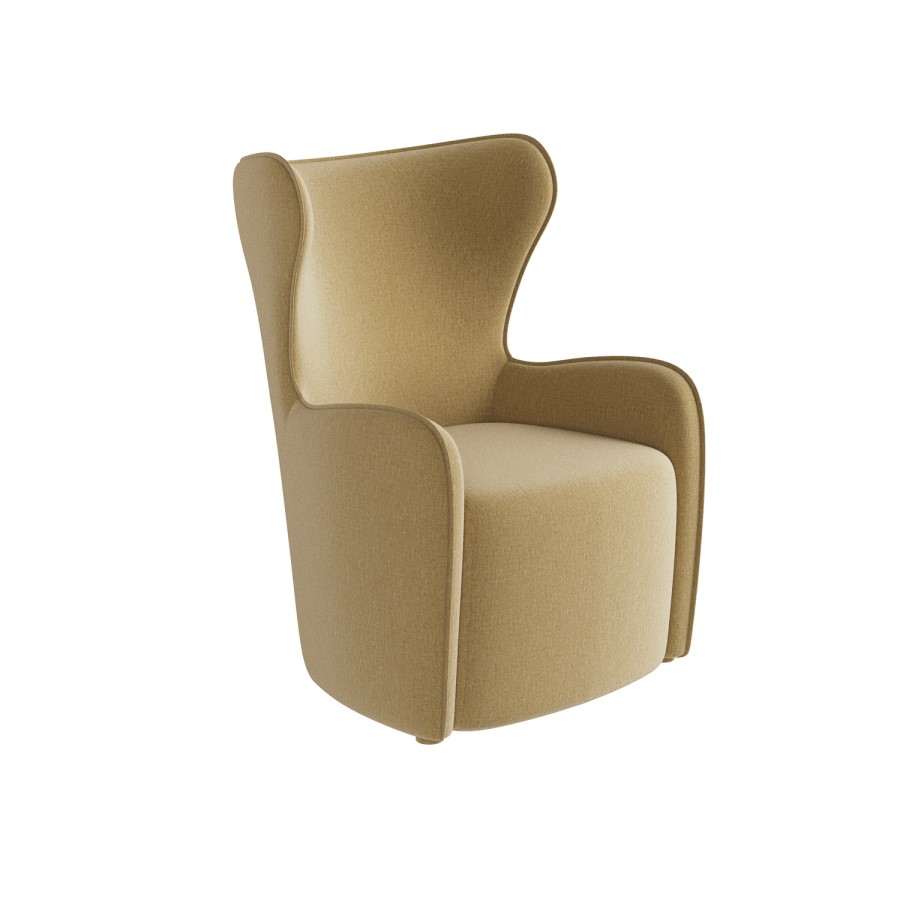 Yellow Chenille Highback Accent Chair - Paloma 