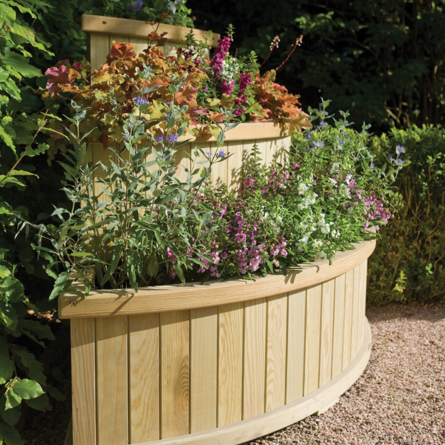 Rowlinson Marberry Cascade Wooden Garden Planter