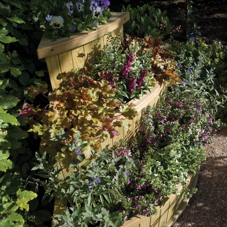 Rowlinson Marberry Cascade Wooden Garden Planter